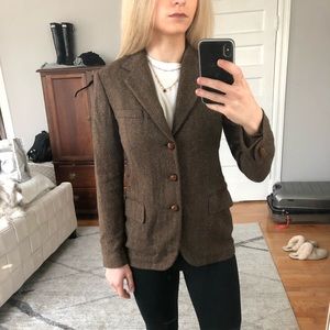 Tweed Wool Patterned Blazer